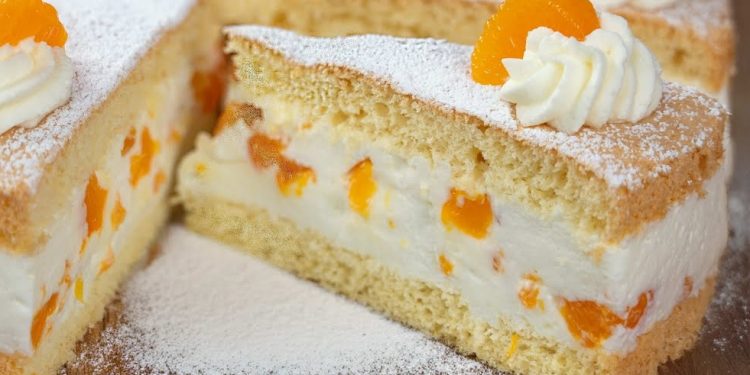 Tort răcoritor cu mandarine și cremă fină