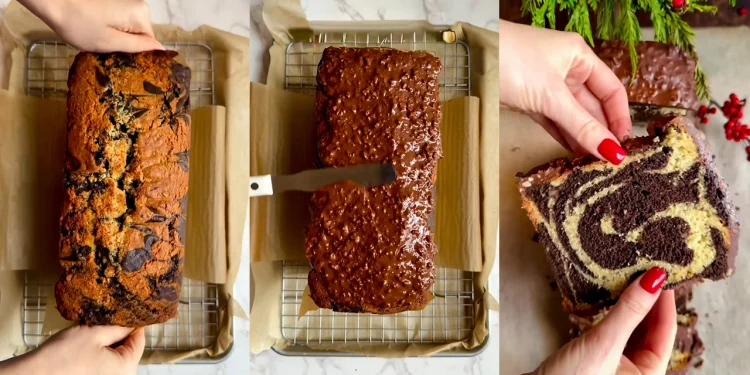 Chec marmorat cu ciocolată și alune