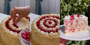 Tort delicat cu smântână și fructe