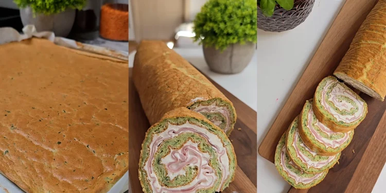 Ruladă pufoasă cu spanac și brânză