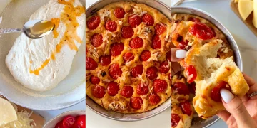 Focaccia pufoasă cu ROȘII și brânză