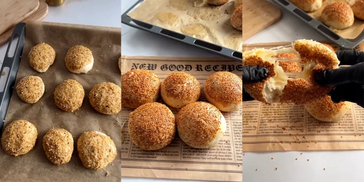 Pufoșenii cu brânză și susan la cuptor