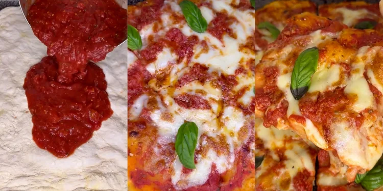 Pizza la tavă pufoasă și delicioasă