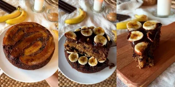 Prăjitură pufoasă cu banane și ciocolată