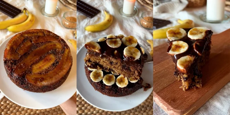 Prăjitură pufoasă cu banane și ciocolată