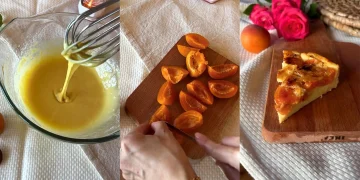 Prăjitură cremoasă cu caise la cuptor
