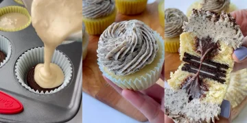 Brioșe pufoase cu Oreo și ciocolată