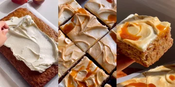 Prăjitură cu mere și caramel cremos
