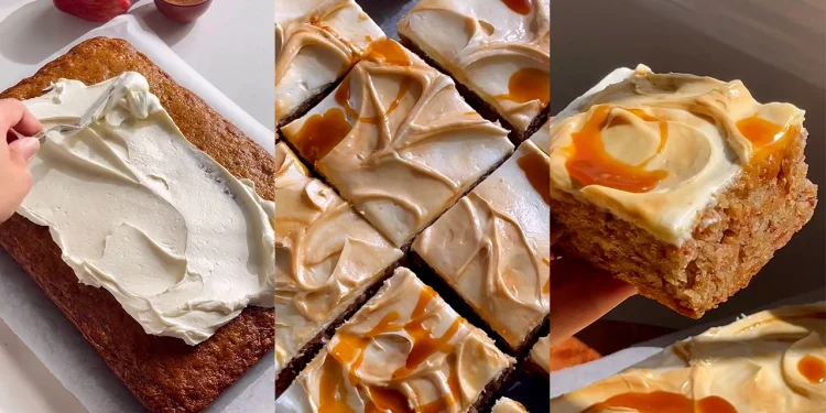 Prăjitură cu mere și caramel cremos